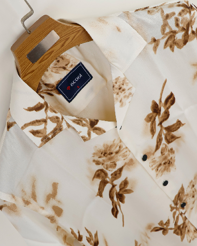 Zafran Print Cuban Collar Shirt